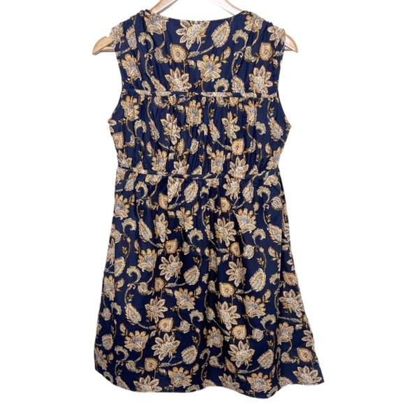 New with Tag MNG Mango Womens Navy Floral Orange Tie Front Sleeveless Mini Dress - Picture 8 of 16